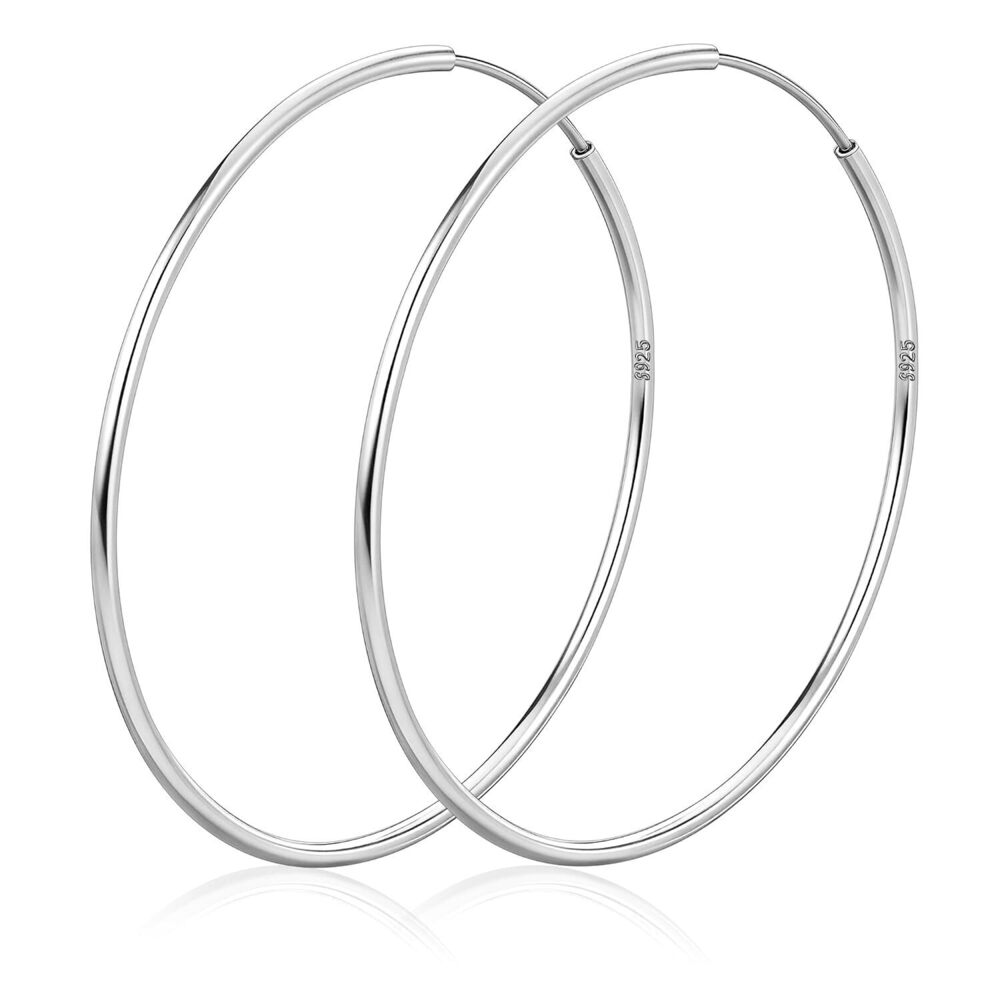 925 Sterling Silver Hoop Earrings for Women Hypoallergenic Endless